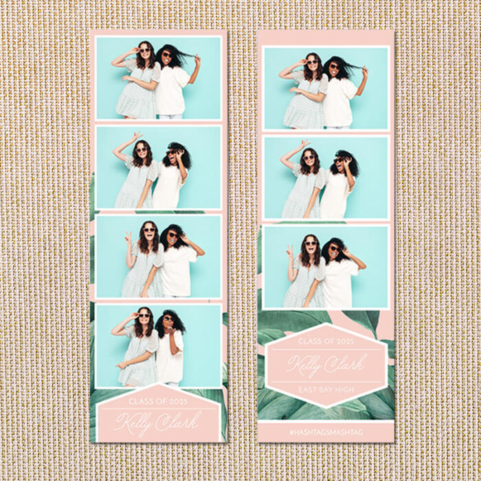 粉綠熱帶葉大頭貼機 Photo Booth 相框